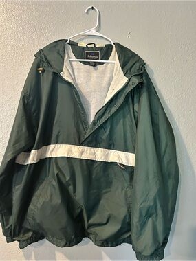 Vintage Holloway Green Packable Windbreaker Pullover Anorak Jacket - XXL